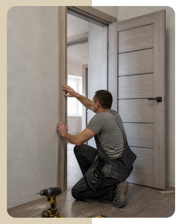 Установка доборов межкомнатной двери под ключ в Елабуге